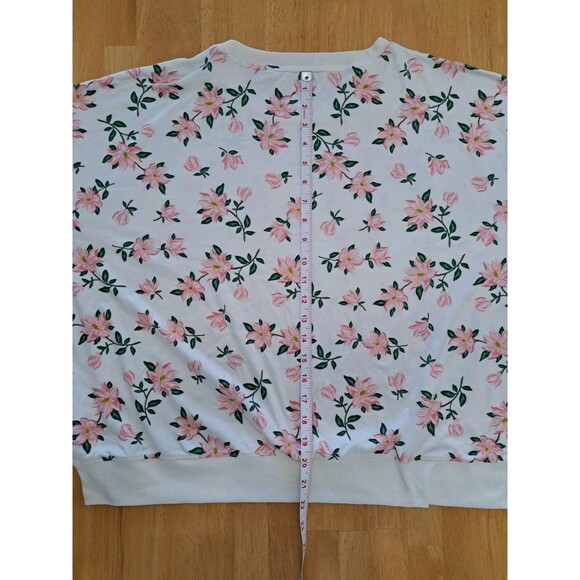 Draper James Womens Sweatshirt 2XL Natalie Magnolia Floral Long Sleeve Boxy - Picture 9 of 9